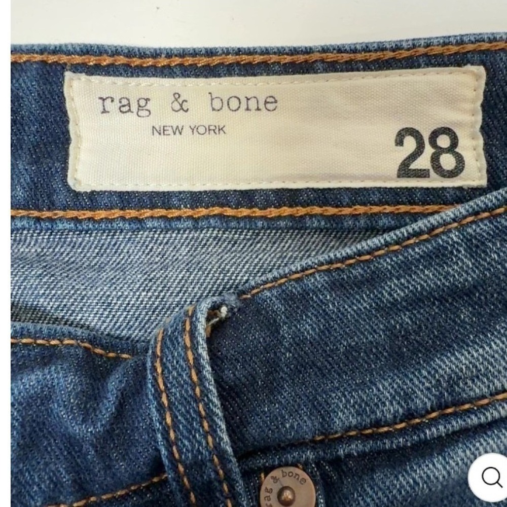 Rag & Bone Aster Straight Leg Jeans Medium Wash Blue Side Slit WDD22S2647CAAS 28 - Picture 5 of 6